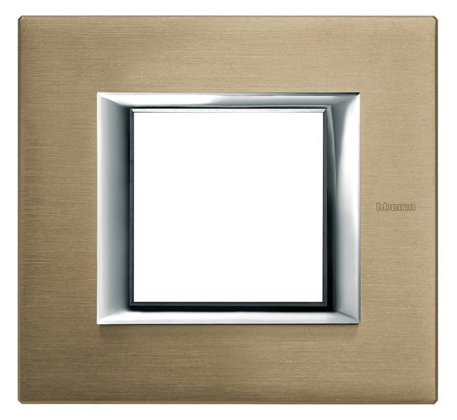 BTICINO - BTIHA4802NX AXOLUTE - PLACCA 2P TITANIO SPAZZOLATO