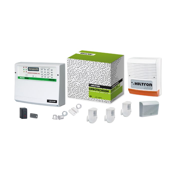 HILTRON LAND SRL - C1AKPROTEC8GSM KIT CON CENTRALE IBRIDA PROTEC8GSM +3 RI