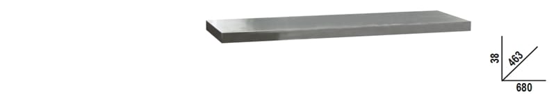 BM SPA - BMM045000101 PIANI INOX 680X463MM 1 MOD. PX/1