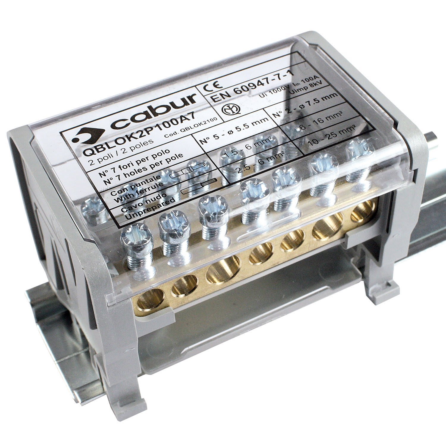 CABUR SRL - CBRQBLOK2100 QBLOK2P100A7 MORSETT. 2P-100A-7F.