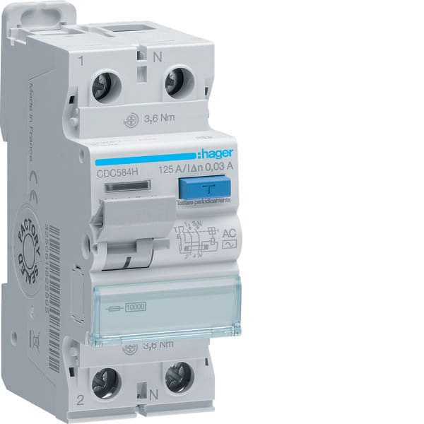 HAGER - HAGCDC584H INT DIFF ACC 2P 30MA 100A AC 2M