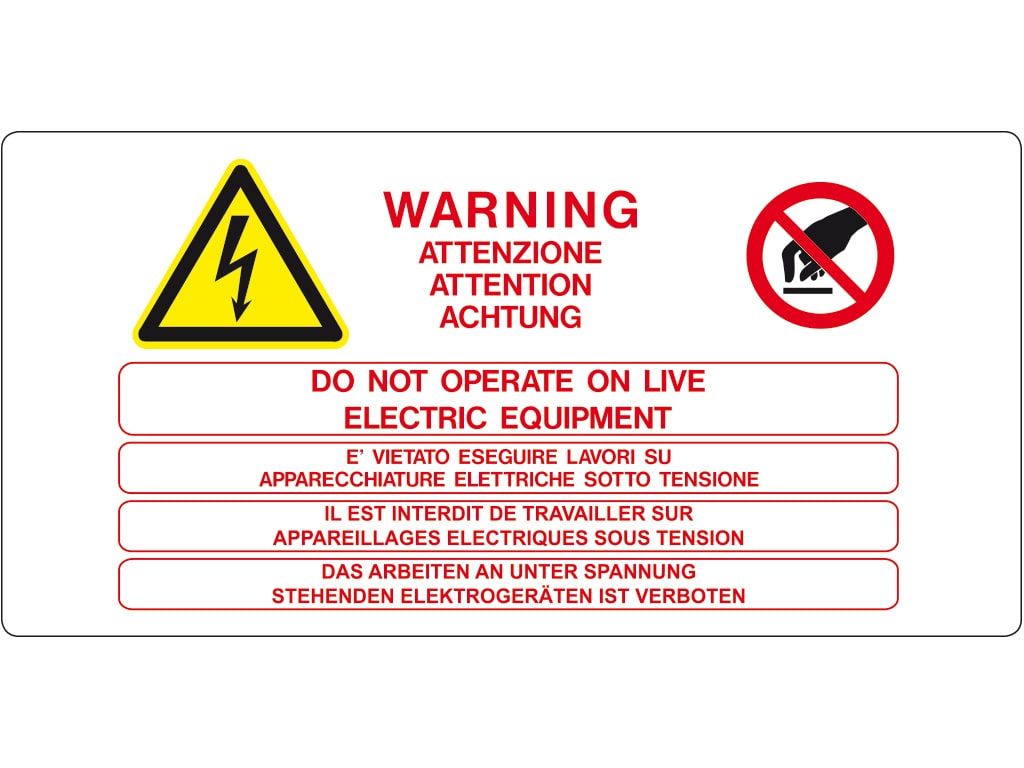 CEMBRE SPA - CEM2611400 ETICH.VS-I114 PER IMP.ELETTR.70X120 MM.