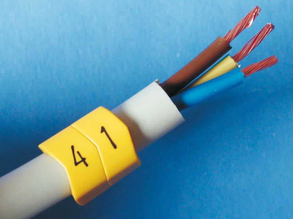 CEMBRE SPA - CEM59544-GNDP ANELLO DI SIGLATURA RMS-01, PER CAVI DI DIAMETRO 1,3-3mm E SEZIONE 0,35-1mmq, GIALLO, CON STAMPA NERA SIMBOLO GNDP, SACCHETTO