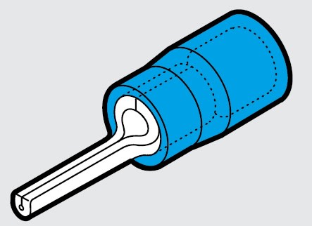 CEMBRE SPA - CEMBP-P10 CAPOCORDA A PUNTALE TONDO, PREISOLATO IN POLICARBONATO, BLU, PER CONDUTTORI IN RAME, HALOGEN FREE, P=9,8mm SEZIONE 1,5-2,5 mmq
