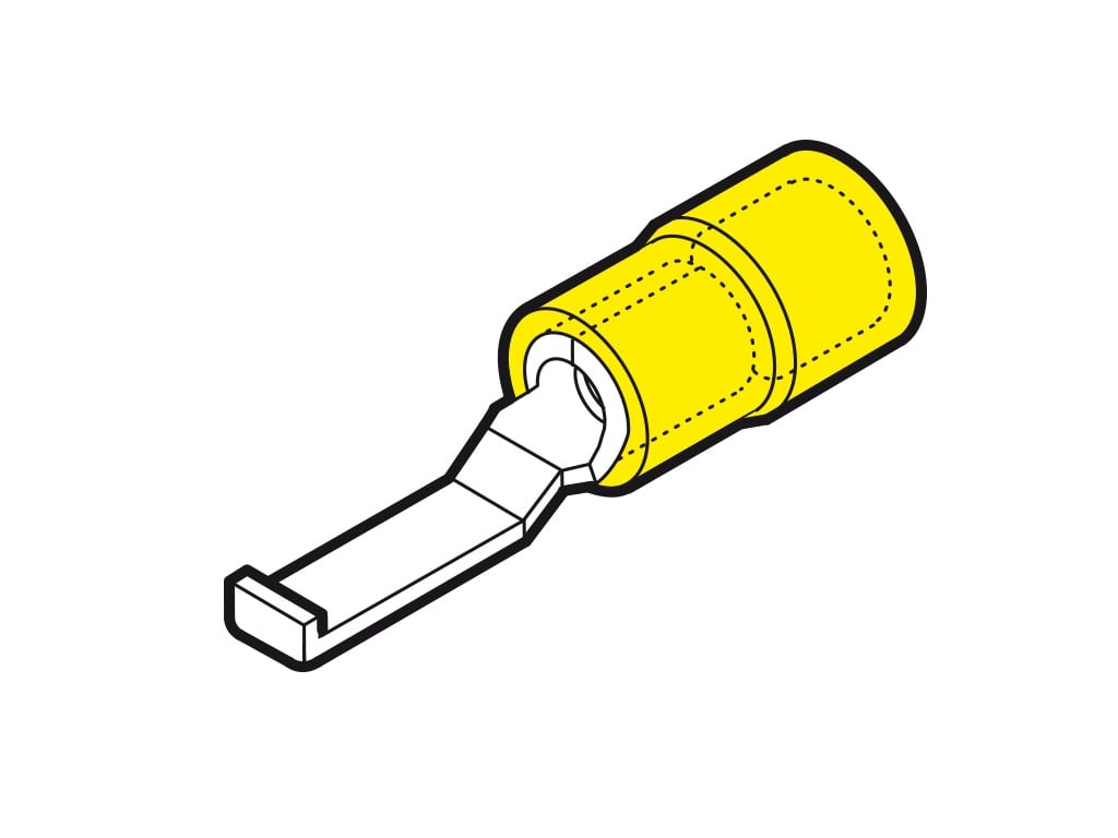 CEMBRE SPA - CEMGF-PPL46 CAPOCORDA AD UNCINO, PREISOLATO IN PVC, GIALLO, PER CONDUTTORI IN RAME P=17,5 B=4,6 SEZIONE 4-6 mmq