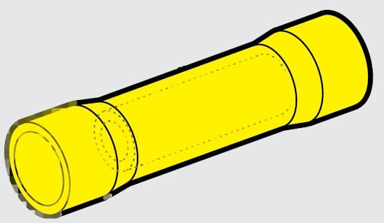 CEMBRE SPA - CEMPL1-M GIUNTO TESTA-TESTA, PREISOLATO IN PVC, GIALLO, PER CONDUTTORI IN RAME, SEZIONE 4-6 mmq