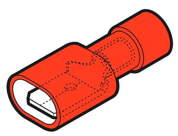 CEMBRE SPA - CEMRF-M608P INNESTO MASCHIO ROSSO 6.35X0.8 TUTTO ISO