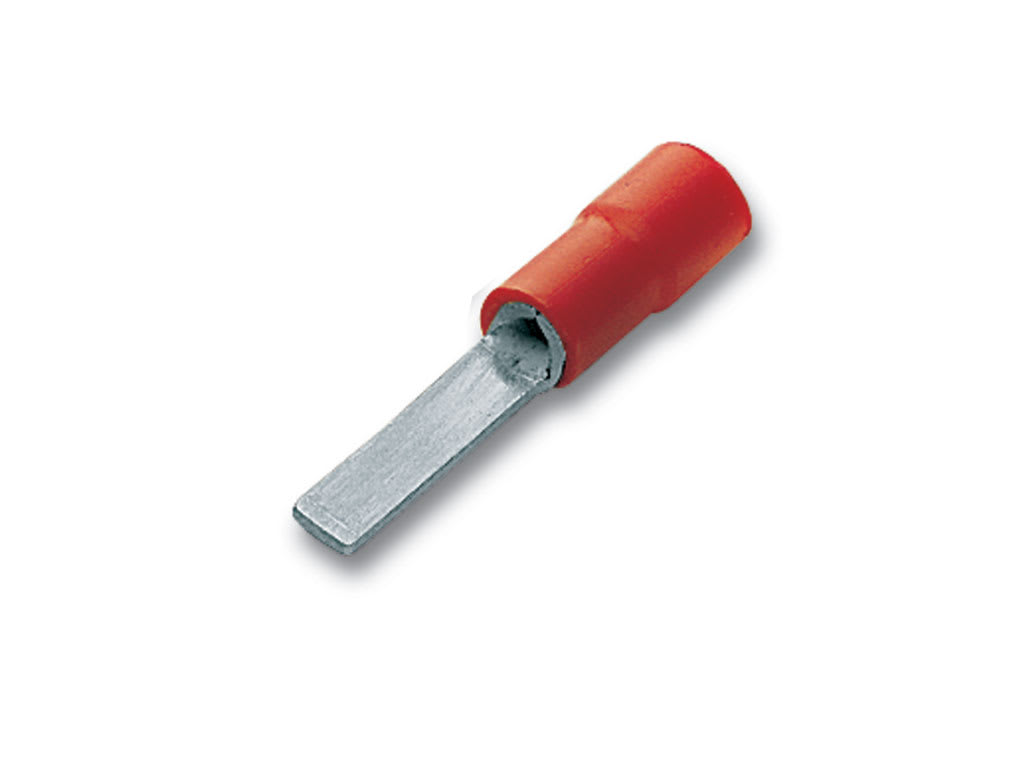 CEMBRE SPA - CEMRF-PP12/1 CAPOCORDA A PUNTALE PIATTO, PREISOLATO IN PVC, ROSSO, PER CONDUTTORI IN RAME, P=11,3x3,0 SEZIONE 0,25-1,5 mmq