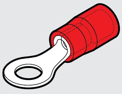 CEMBRE SPA - CEMRP-M3 CAPOCORDA AD OCCHIELLO, PREISOLATO IN POLICARBONATO, ROSSO, PER CONDUTTORI IN RAME, HALOGEN FREE, VITE 3mm SEZIONE 0,25-1,5 mmq
