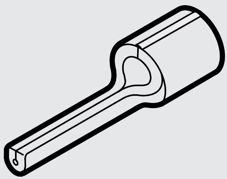 CEMBRE SPA - CEMS2.5-P10 CAPOCORDA A PUNTALE TONDO, NON ISOLATO, CON COLLETTO BRASATO, PER CONDUTTORI IN RAME, P=10mm SEZIONE 1,5-2,5 mmq