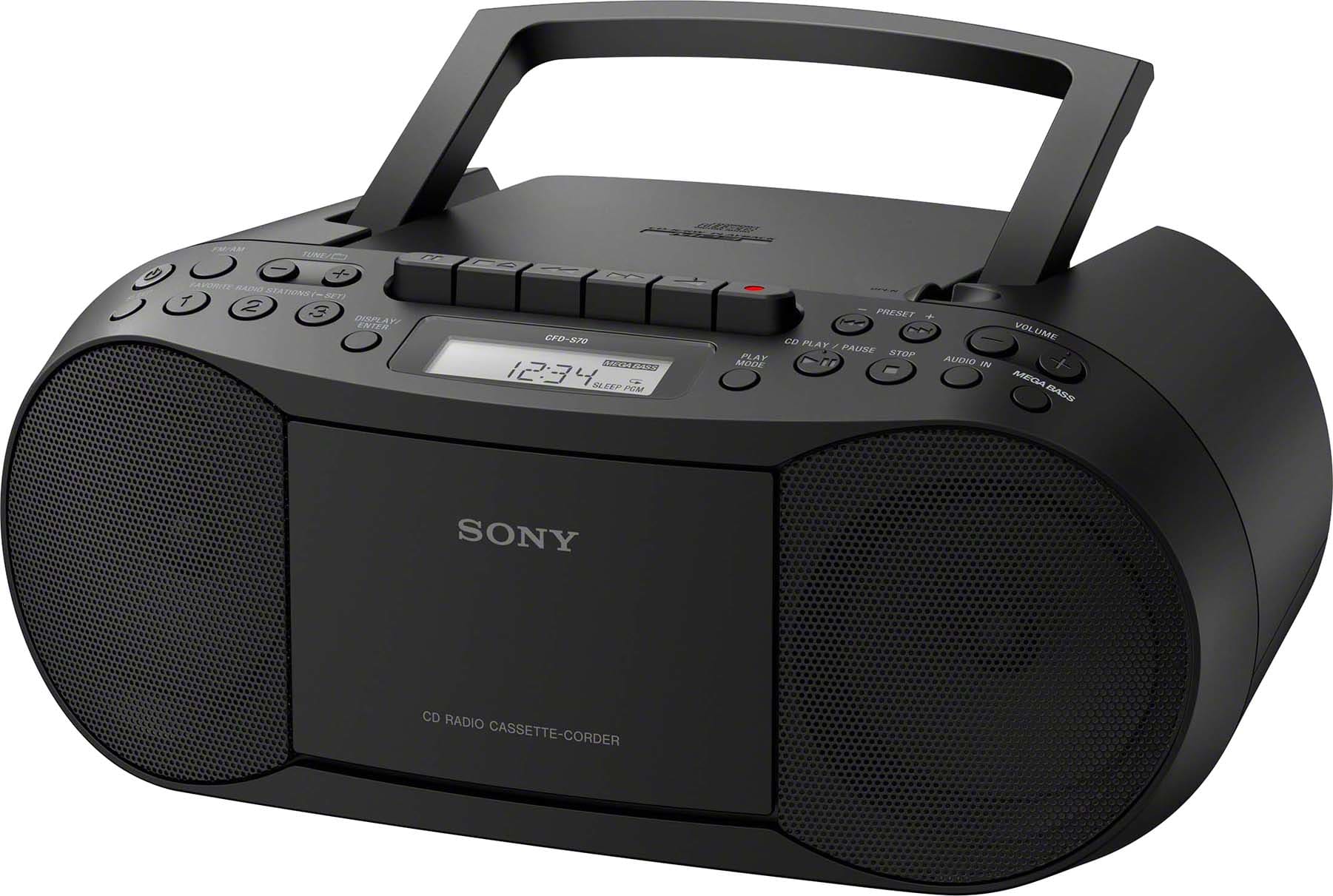 SONY - SONCFDS70B.CED CD-Radio-Kassettenrecorder 2x1.7W MP3/CD
