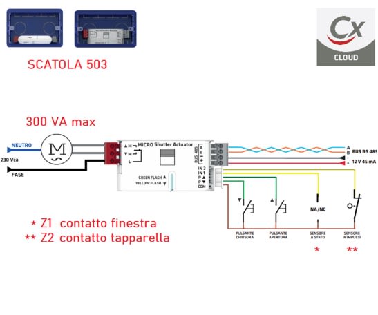COMBIVOX SRL - CMB62.134 MICRO SHUTTER ACTUATOR - MODULO DOMOTICO