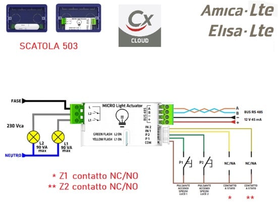 COMBIVOX SRL - CMB62.135 MICRO LIGHT ACTUATOR - MODULO ATTUATORE