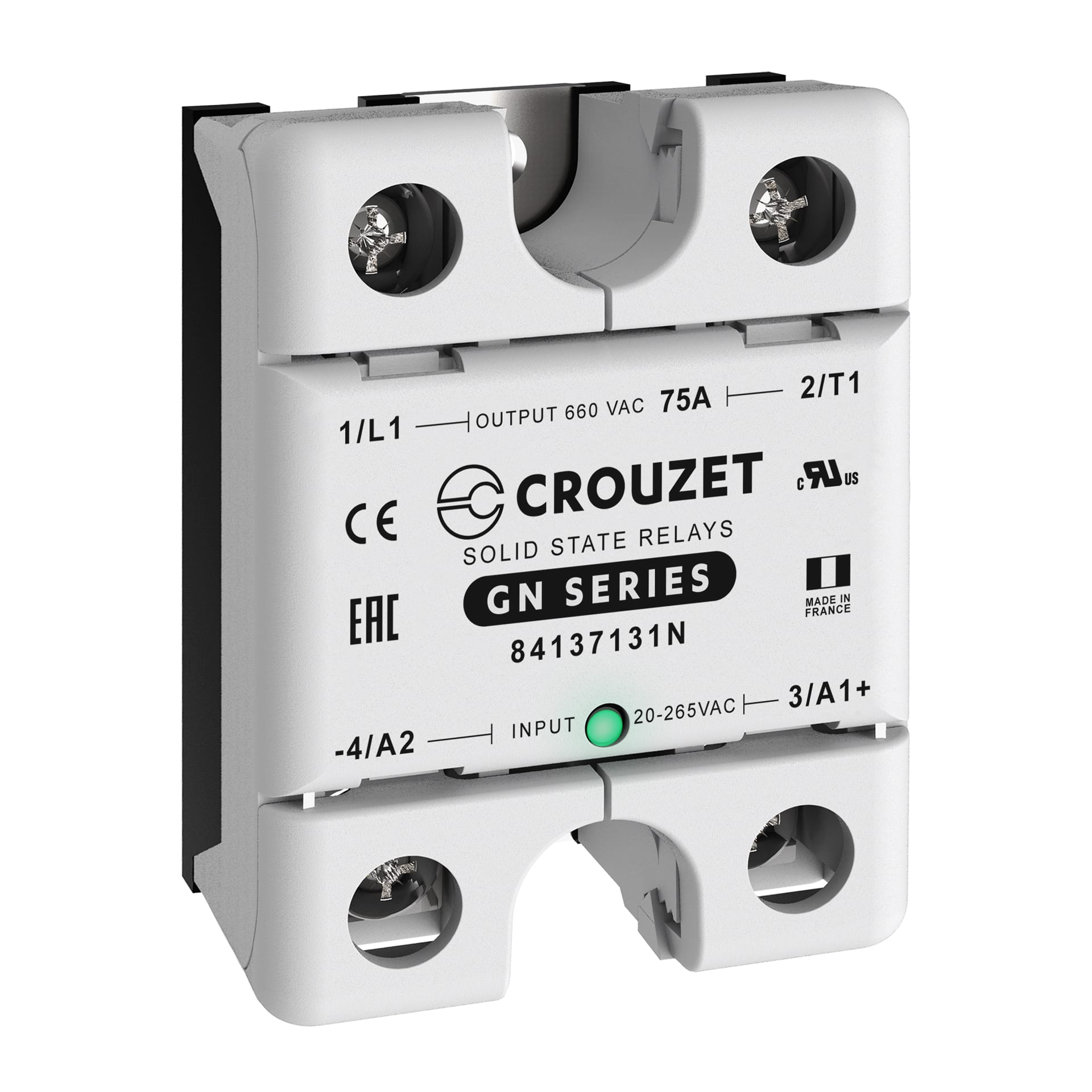 CROUZET - CRO84137131N SSR, GN, SINGLE PHASE, PANEL MOUNT, 75A,