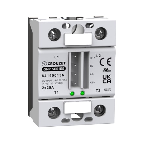 CROUZET - CRO84140013N SSR, GN2, 2-CHANNEL, PANEL MOUNT, 25A, I