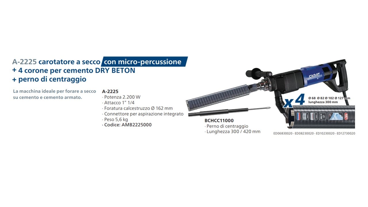 HIKOKI POWER TOOLS - HIACTBETON2 CAROTAT. A-2225+P.CENTR.+4CORONE