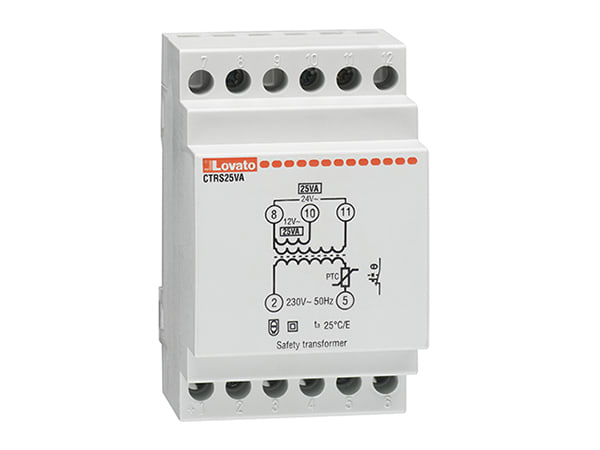 LOVATO - LOVCTRS25VA TRASF SICUREZZA 25VA (230VAC/12-24VAC)