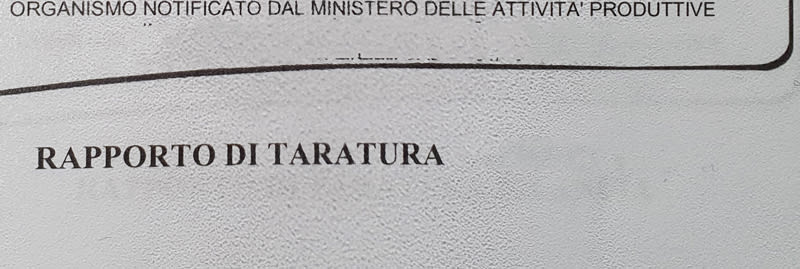 ORBIS - ORBOBCT0002 CERTIF.TAR.CERCAFUGHE