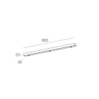 NOVALUX SPA - NOX112907.23 ROSONE LINEARE 3 X L=620 LIGHT GREY