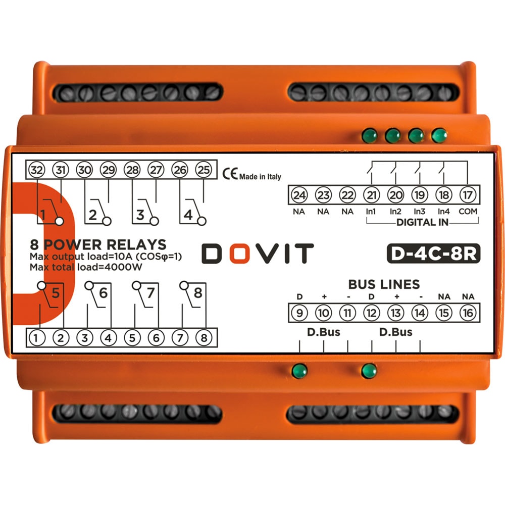 DOVIT - DOVD-4C-8R MODULO DUAL BUS, 4 INGRESSI DIGITALI, 8