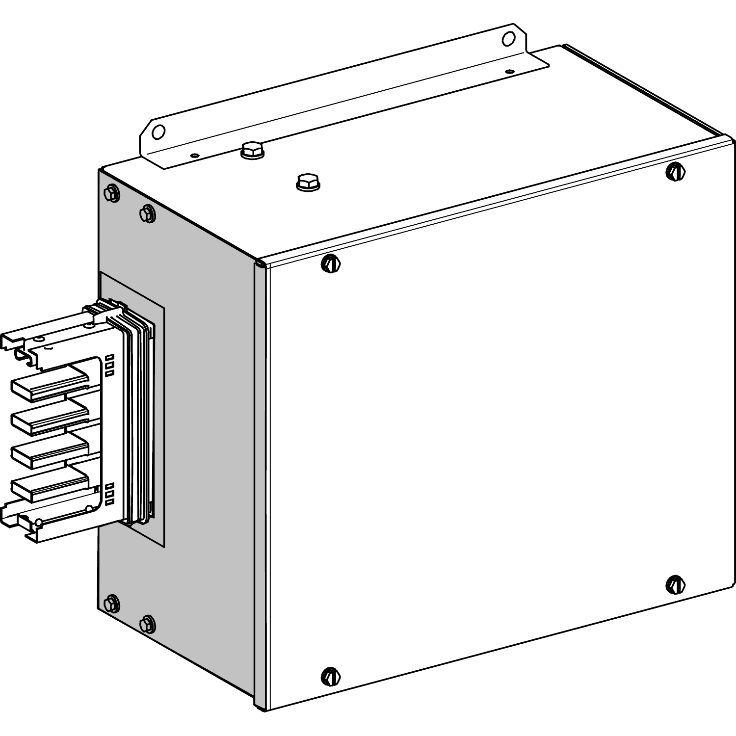 SCHNEIDER ELECTRIC - SNRKSA250AB4 End feed unit, Canalis KSA250, aluminium, 160/250A, right or left mounting, without line protection, 3L+N+PE, RAL9001