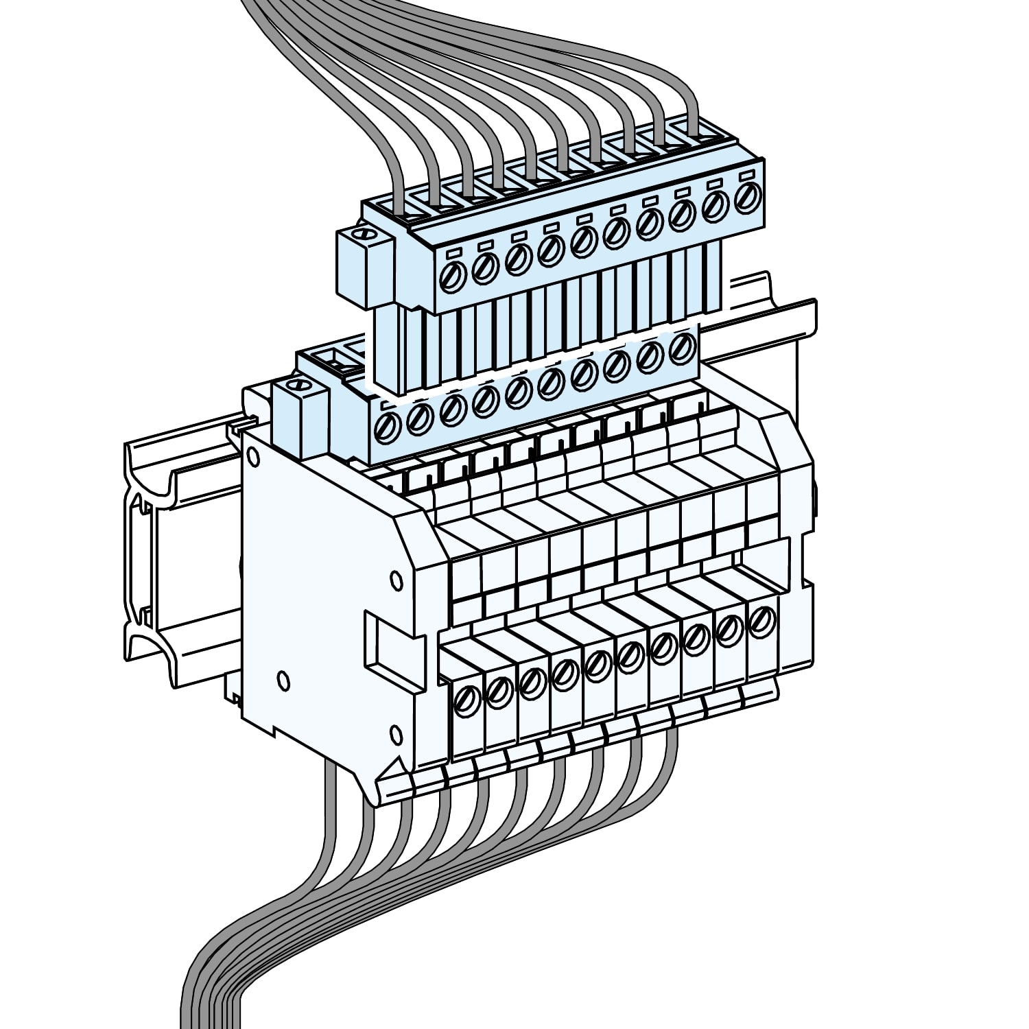 SCHNEIDER ELECTRIC - SNRLVS04228 Terminal block, Linergy TA, Terminal block for auxiliary wiring, Connection capacity 10 input /20 output, grey