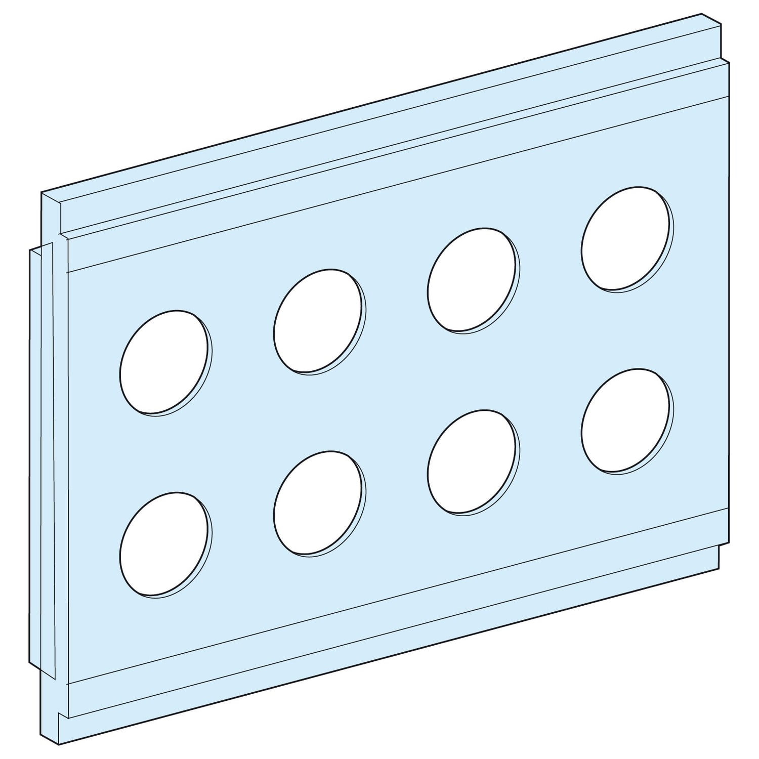 SCHNEIDER ELECTRIC - SNRLVS08862 Mounting Plate, PrismaSeT G, for 8 Push-Button Diameter Dia 22mm, W200, H122mm, enclosure W600mm, IP55