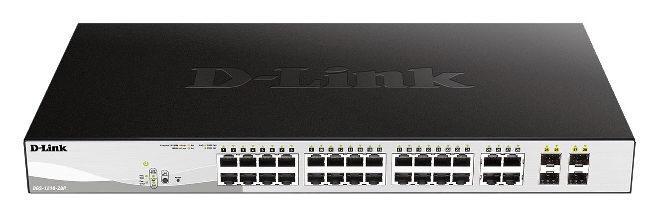 D-LINK MEDITERRANEO - DLKDGS-1210-28P SWITCH SMART 24 X 1GB POE 193W, 4XSFP CO