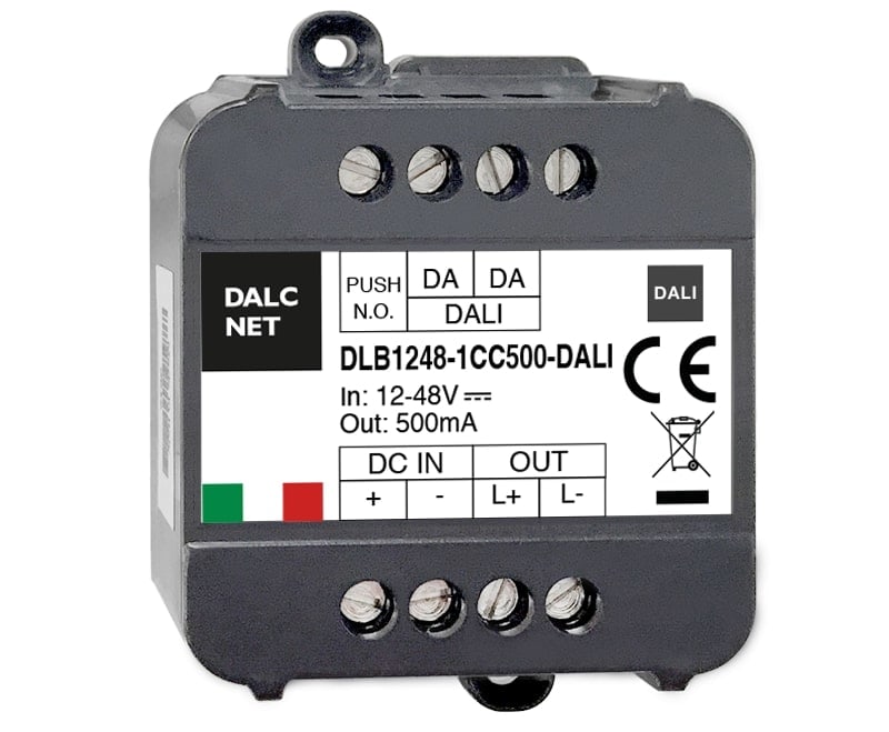 DIGIMAX SRL - DIXDLB-1CC500-DALI DIMMER DALI +PUSH CV 12-48VIN 1CH 500MA