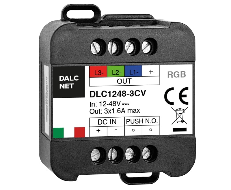 DIGIMAX SRL - DIXDLC1248-3CV-RGB DIMMER RGB PUSH CV 12-48VIN 3CH