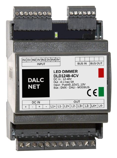 DIGIMAX SRL - DIXDLD-4CC-MODBUS DIMMER MODBUS +PUSH CV 12-48VIN 4CH 700M