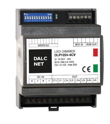 DIGIMAX SRL - DIXDLP1224-4CV-DMX DIMMER DMX CV 12-24VIN 4CH MAX 20A