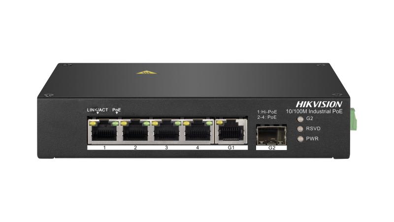 HIKVISION ITALY SRL - HIK301803168 DS-3T0306HP : INDUSTRIALE 10/100 HI-POE DIN + UPLINK GIGABIT SFP UNMANAGED