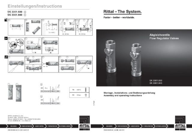RITTAL SPA - RIT3301930 SK VALV. DI COMP. P. SCAMB. ARIA ACQUA A