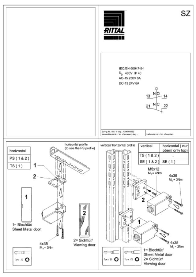 RITTAL SPA - RIT4315810 SZ INTERR. POS. PORTA CON CAVO DA 3000MM