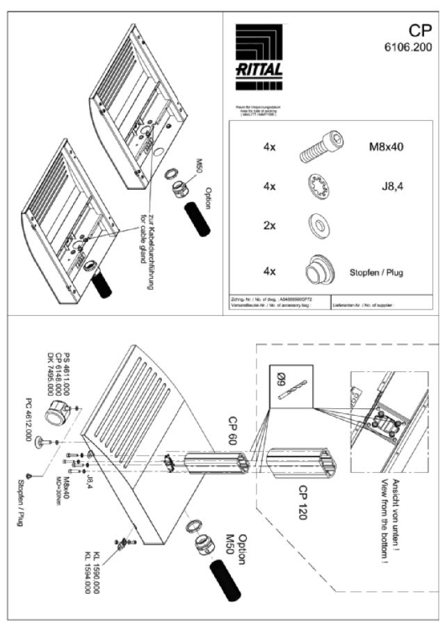 RITTAL SPA - RIT6106200 CP BASE PIEDISTALLO PER PROFILO PORT. 60
