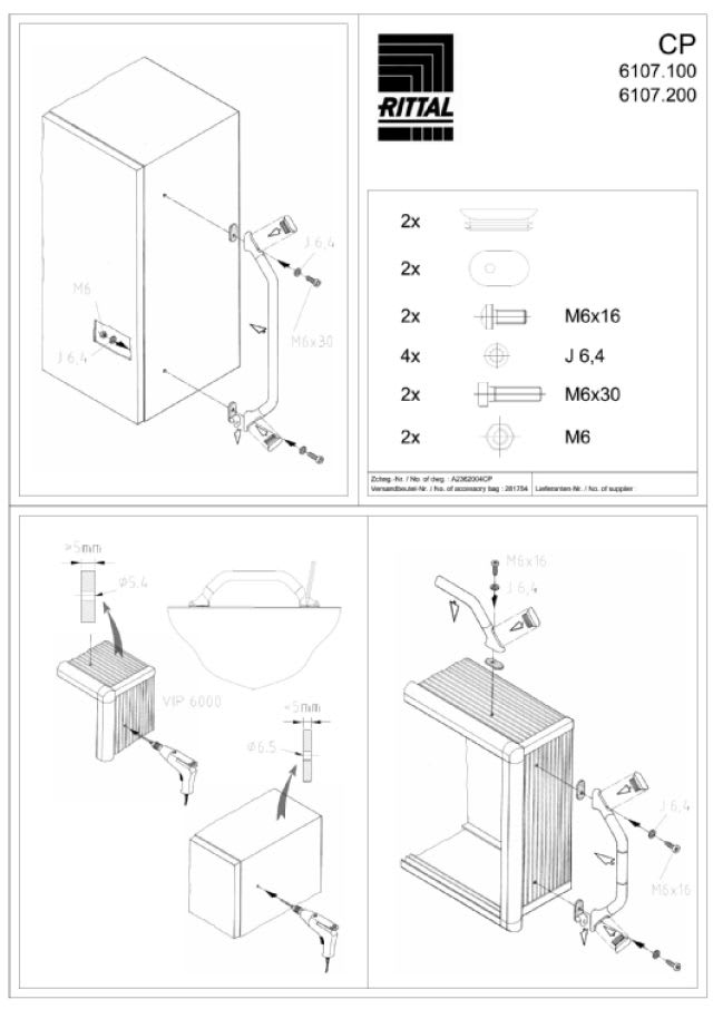 RITTAL SPA - RIT6107200 CP MANIGLIA 19