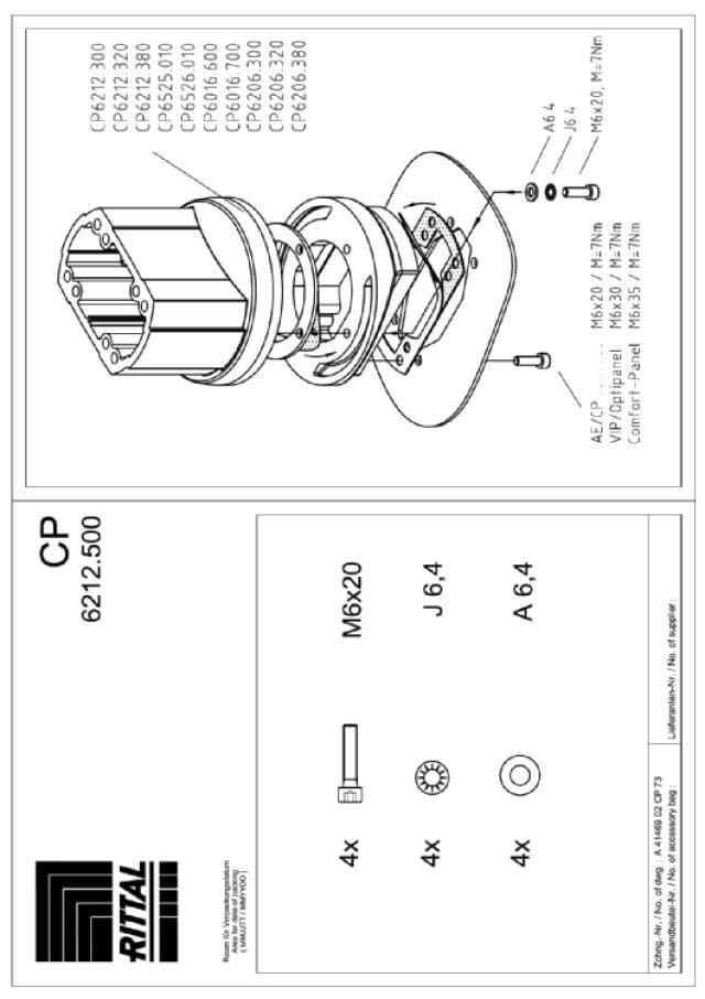 RITTAL SPA - RIT6212500 CP ADATTATORE DIAM.130 / 120X65