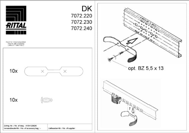 RITTAL SPA - RIT7072220 DK FASCETTE DI CHIUSURA L=130 - 10PZ