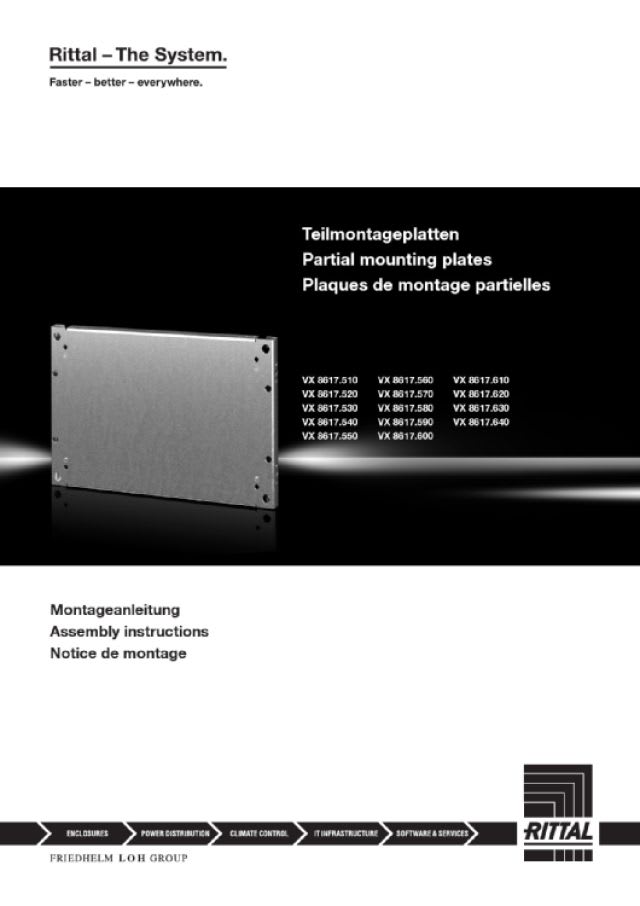 RITTAL SPA - RIT8617640 VX PIASTRA MONT.PARZ. 1100X500 - 1PZ