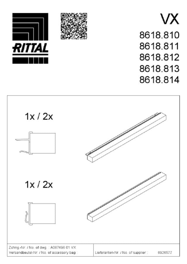 RITTAL SPA - RIT8618812 VX PROF. INGR.CAVI POSTERIORE 1000- 4PZ