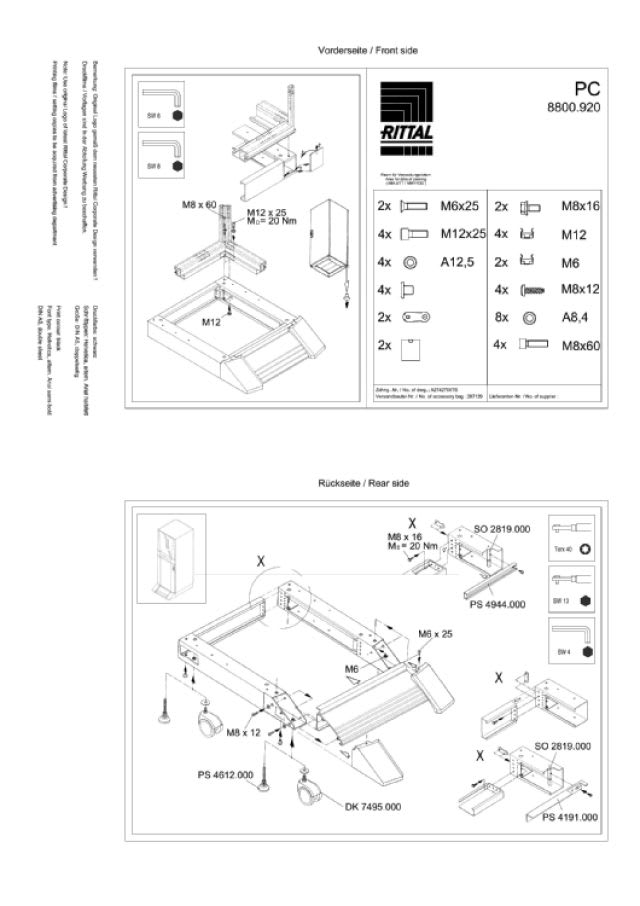 RITTAL SPA - RIT8800920 PC ZOCCOLO PROF 600 MM