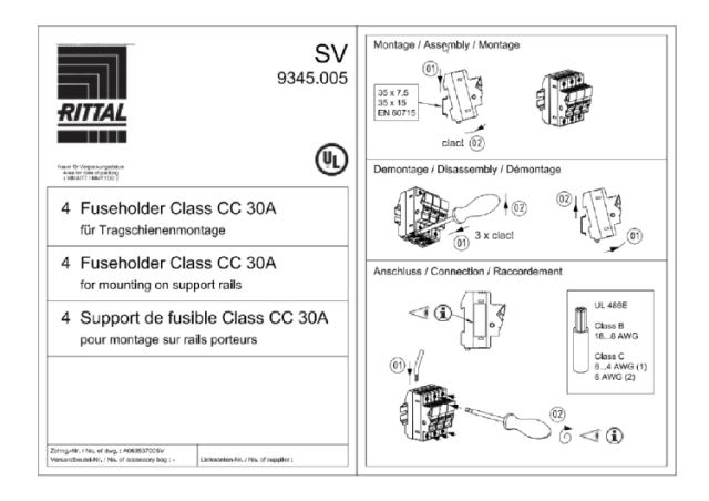 RITTAL SPA - RIT9345005 SV BASE PRESS.PORTAFUS. CC, 30A - 4PZ