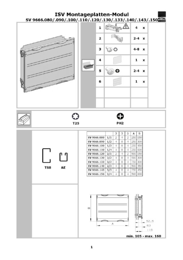 RITTAL SPA - RIT9666120 ISV MODULO CON PIASTRE MONT