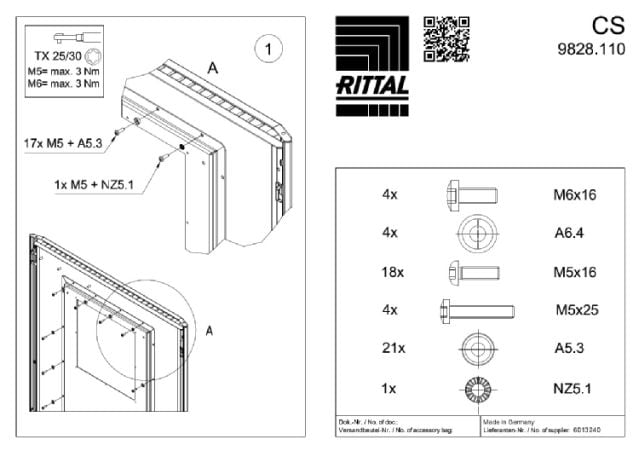 RITTAL SPA - RIT9828110 CS ADATTATORE PER VENTILATORI