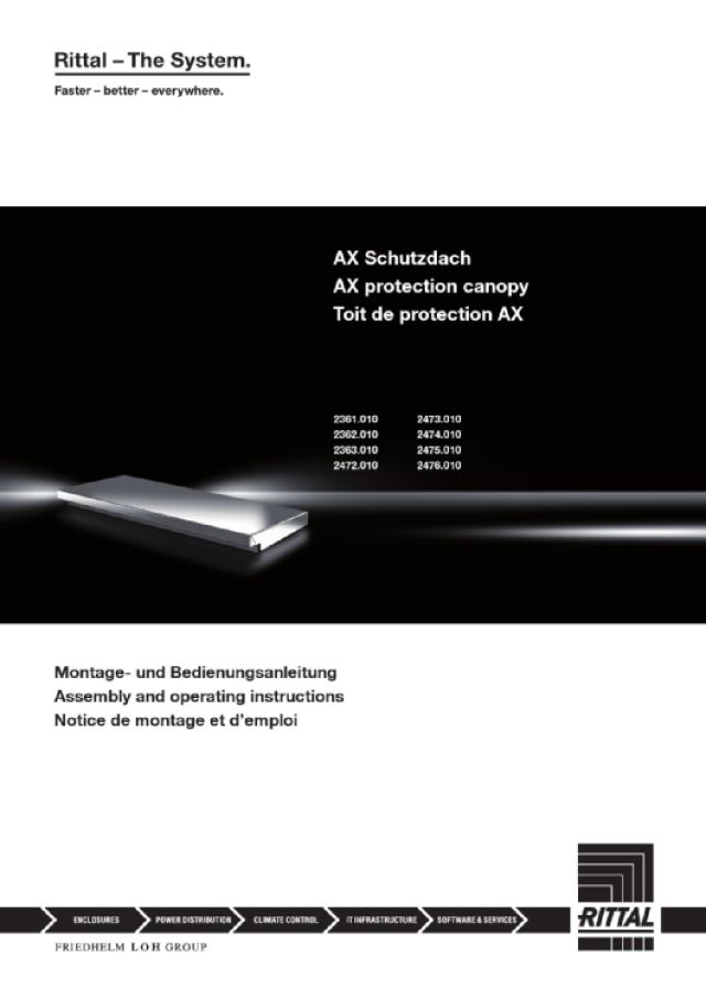 RITTAL SPA - RIT2476010 AX TETTO DI PROTEZIONE 600X350