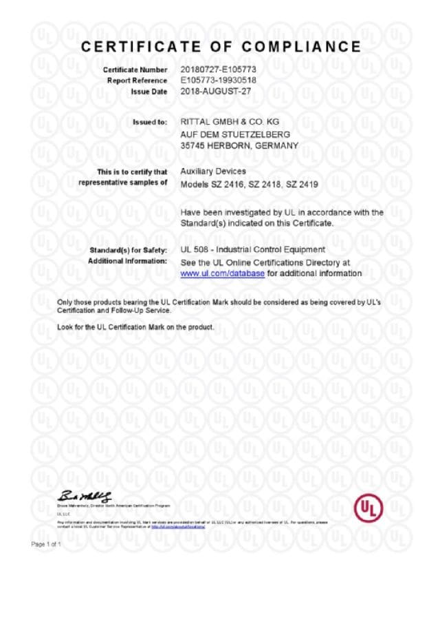 RITTAL SPA - RIT2419000 SZ BLOCCO SICUREZZA PORTA 120V