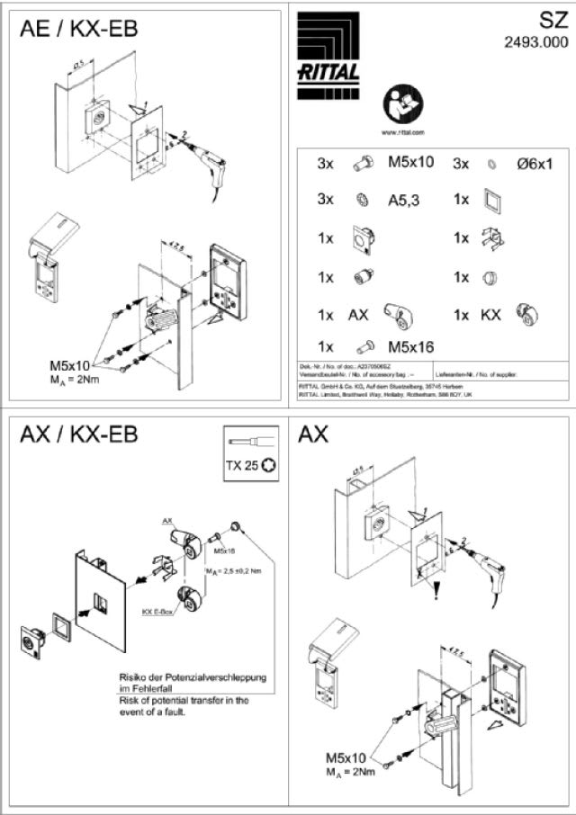 RITTAL SPA - RIT2493000 SZ COPERTURA SERRATURA AE/AX/KX-EB