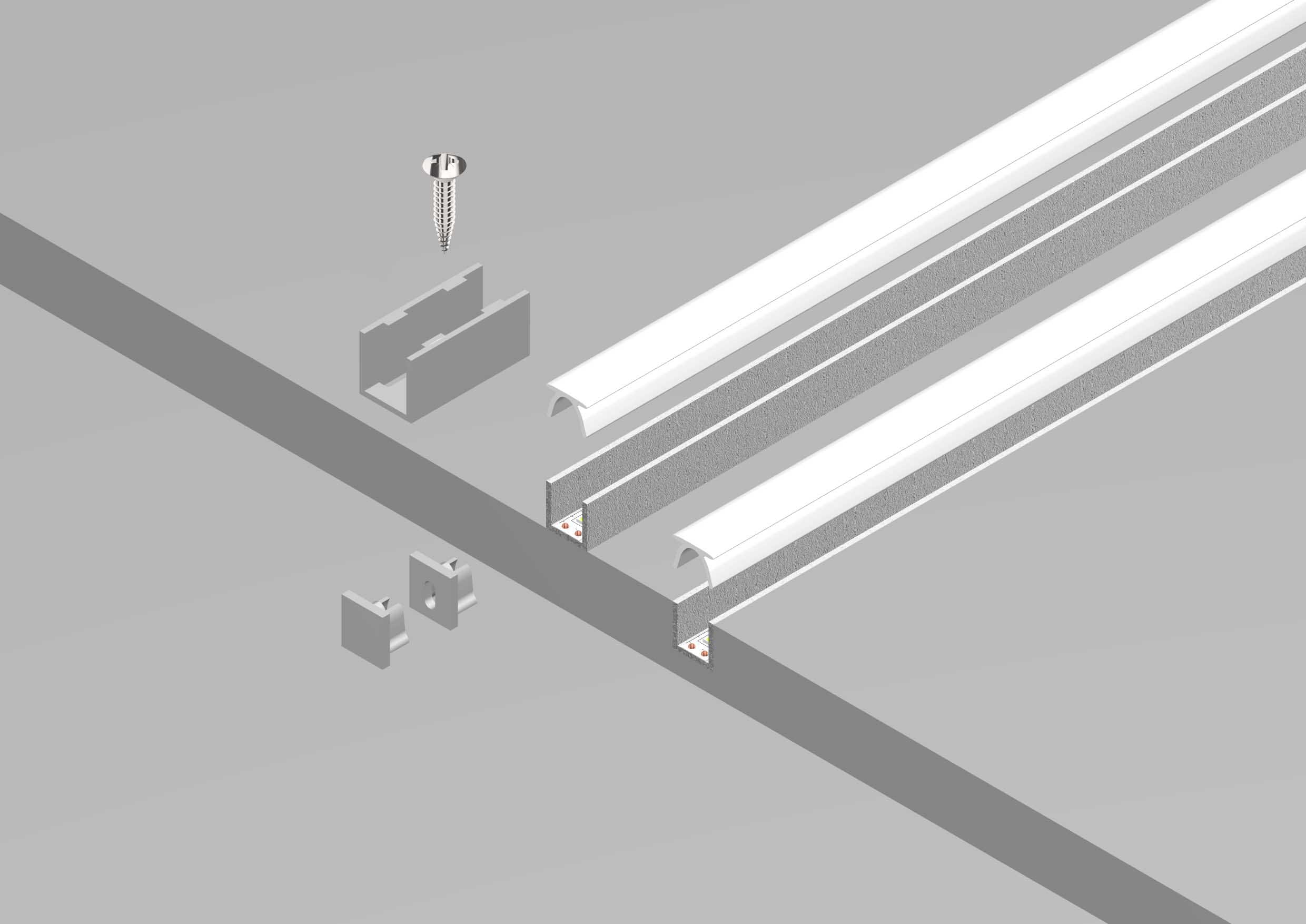 DIGIMAX SRL - DIXE080803-SAT-B PROFILO DA SUPERFICIE BIANCO MINI COVER