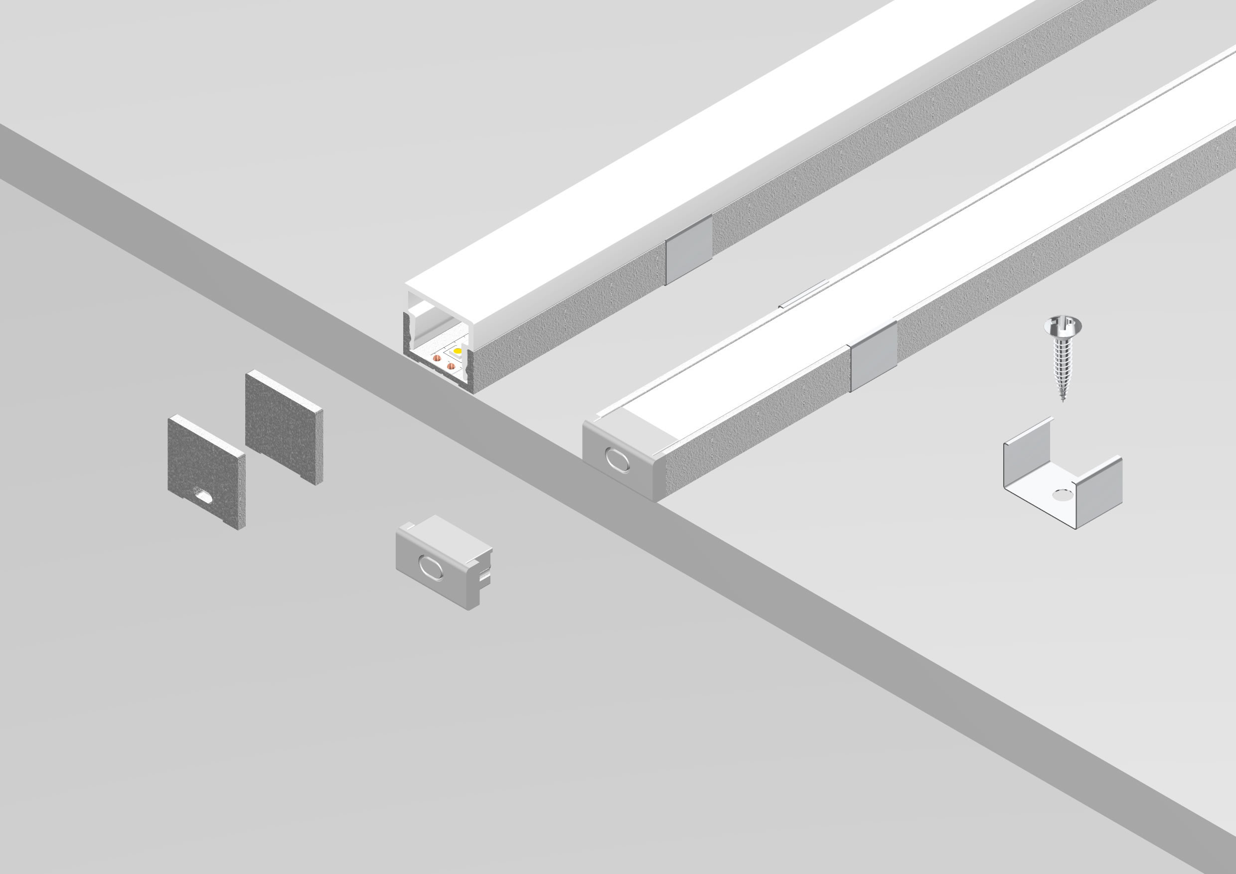 DIGIMAX SRL - DIXE191002-G PROFILO DA SUPERFICIE GRIGIO 2MT 19X10 I